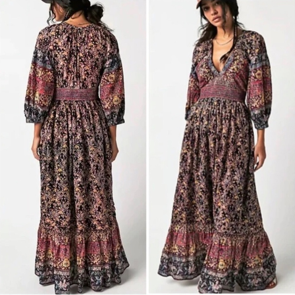 Free People Golden Hour Boho Border Maxi Dress